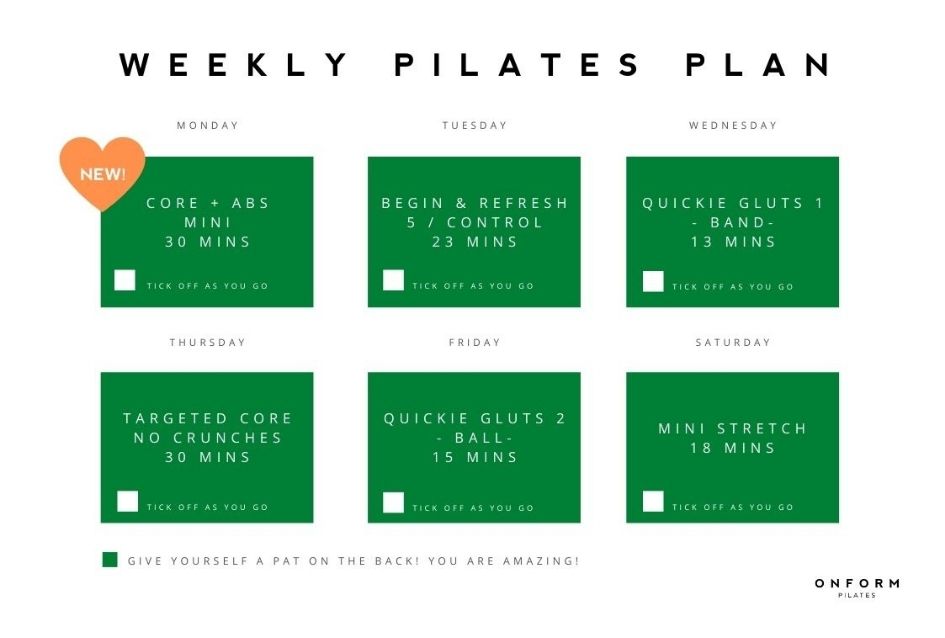 ONFORM Weekly Pilates Plan 945x638
